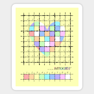 Mydoku_101_001_005 _F: Sudoku, Sudoku coloring, logic, logic puzzle, holiday puzzle, fun, away from screen Magnet